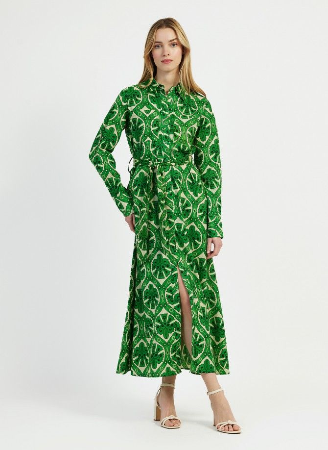 OLIMO printed maxi shirt dress Ange - 1