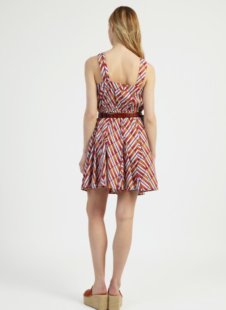 Printed mini dress with fitted bustier OTANIA  - 5