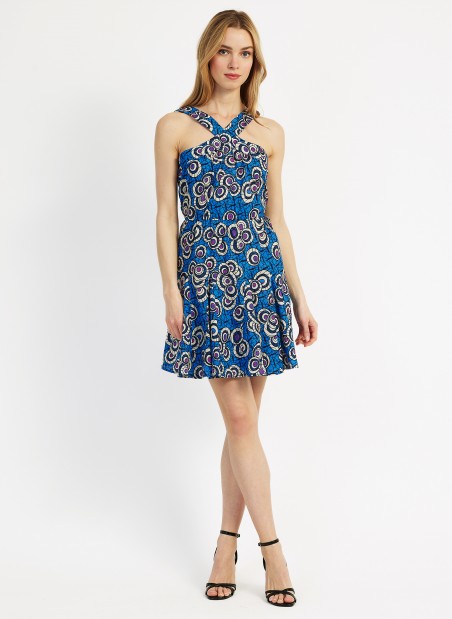 Printed mini dress with fitted bustier OTANIA  - 8
