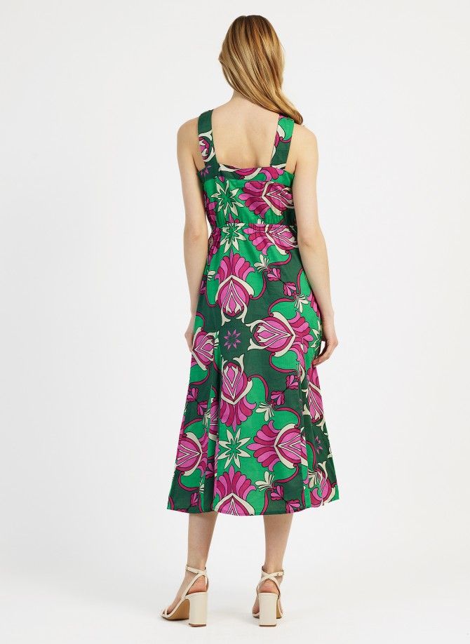 OTANITA printed midi dress with fitted bustier  - 4