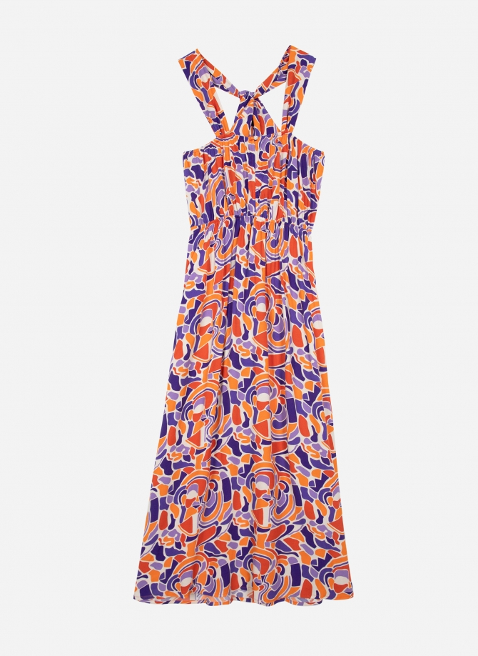 MUGUELLE printed midi dress with strapless top  - 4