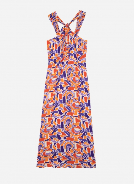 MUGUELLE printed midi dress with strapless top  - 3