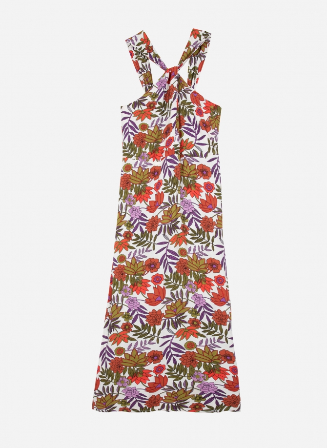 MUGUELLE printed midi dress with strapless top