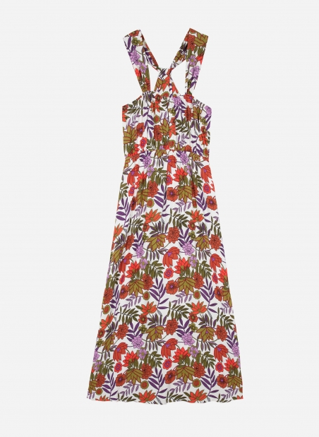 MUGUELLE printed midi dress with strapless top  - 6