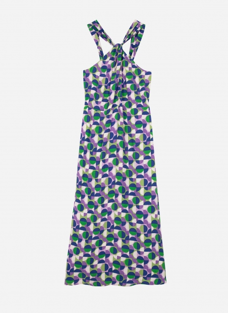 MUGUELLE printed midi dress with strapless top  - 1