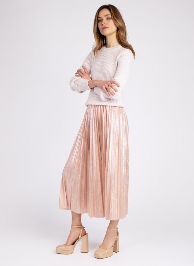 Pleated and iridescent long skirt JUSTINA Ange - 8