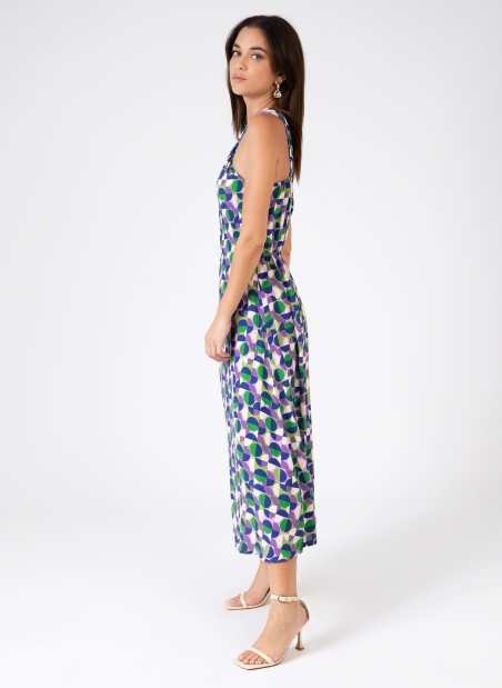 MUGUELLE printed midi dress with strapless top  - 3