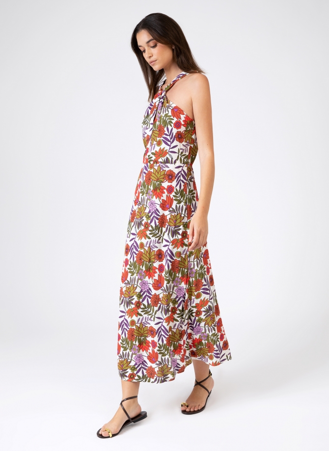 MUGUELLE printed midi dress with strapless top  - 10