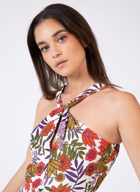 MUGUELLE printed midi dress with strapless top  - 9
