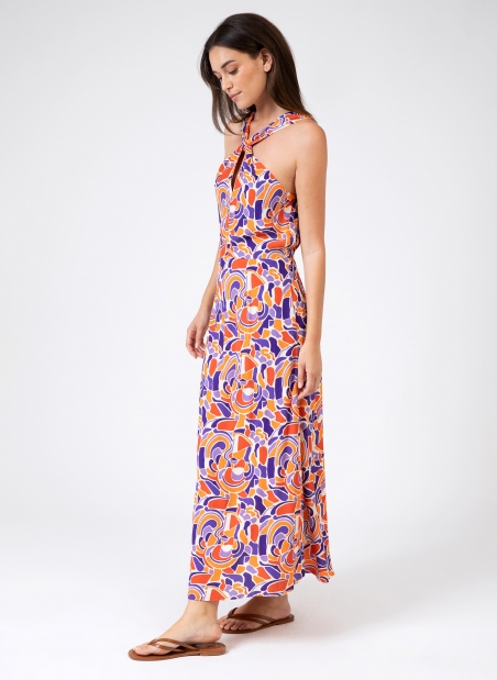MUGUELLE printed midi dress with strapless top  - 16