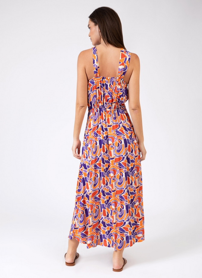 MUGUELLE printed midi dress with strapless top  - 17