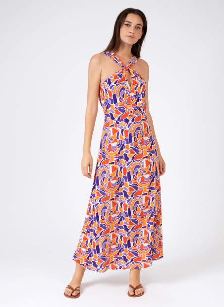 MUGUELLE printed midi dress with strapless top  - 14