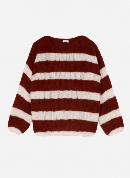 Loose-fitting striped knit sweater LABONITE  - 4