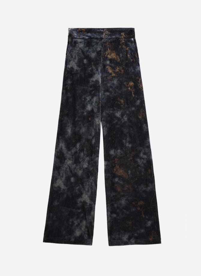 PANDORE velvet pants with highlights  - 1