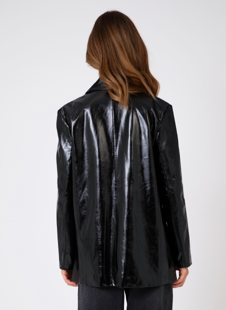 HERMIONE imitation leather suit jacket  - 9