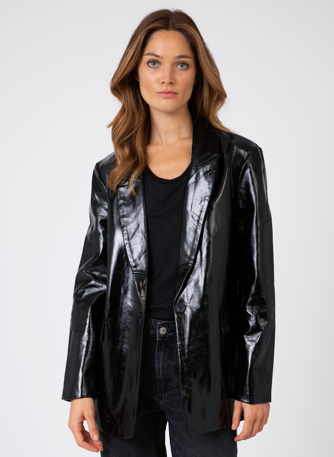 HERMIONE imitation leather suit jacket  - 7