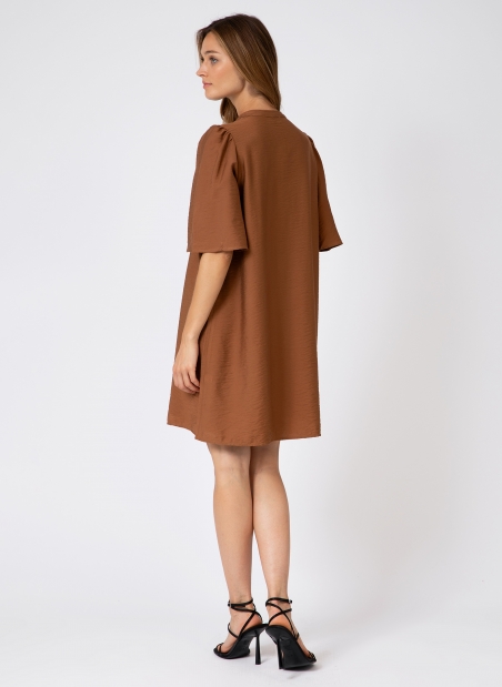 MIFANITA short, loose-fitting, plain dress  - 4