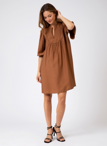 MIFANITA short, loose-fitting, plain dress  - 1