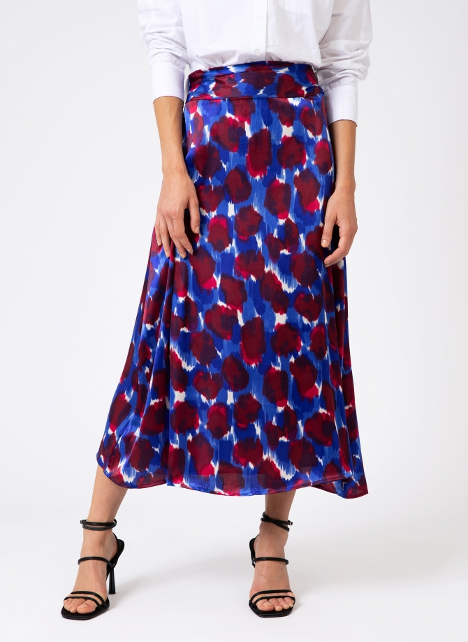 RABY printed long flared skirt  - 12