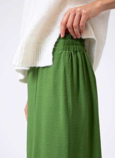 GINNIA long slit skirt in plain fabric  - 3