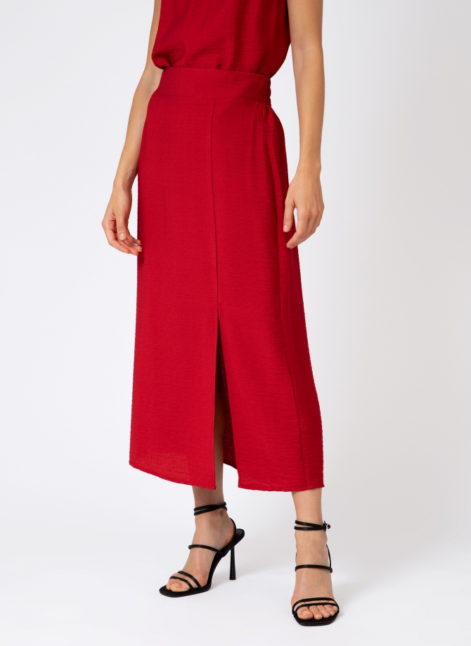 GINNIA long slit skirt in plain fabric  - 19