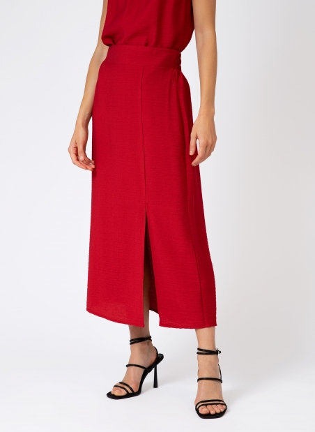 GINNIA long slit skirt in plain fabric  - 19