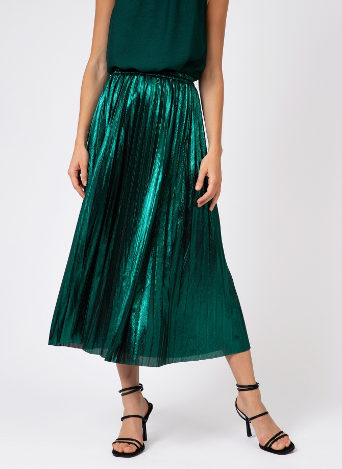 JUSTINA iridescent pleated long skirt  - 1
