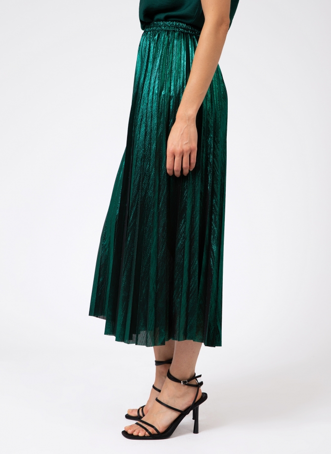 JUSTINA iridescent pleated long skirt  - 4