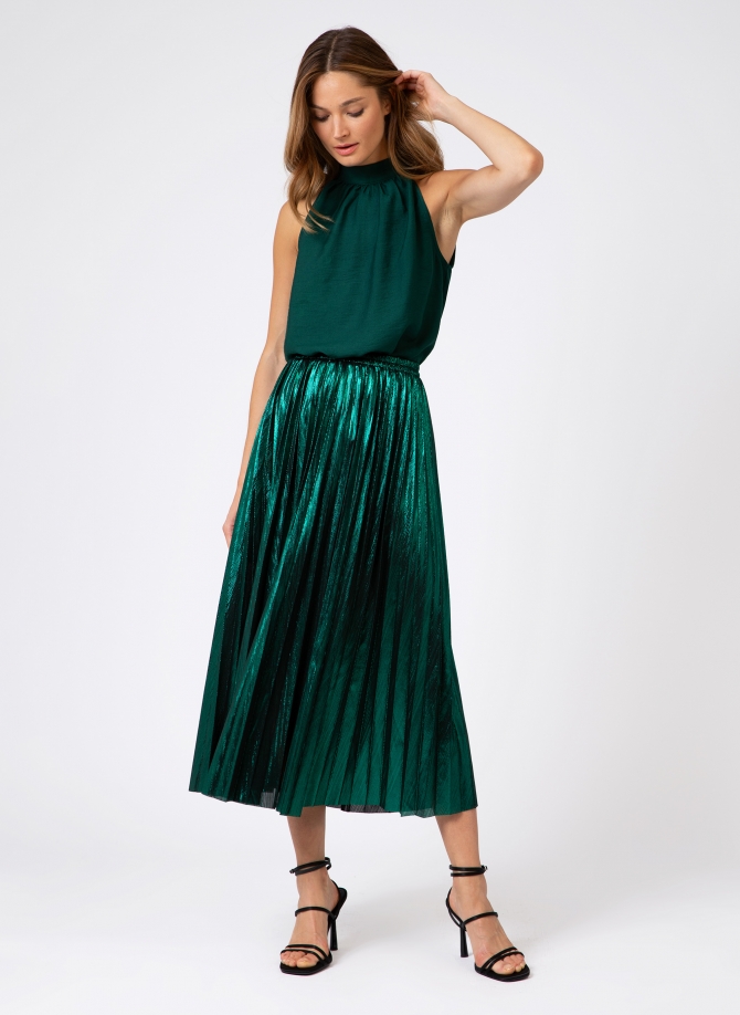 JUSTINA iridescent pleated long skirt  - 1