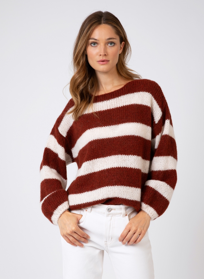 Loose-fitting striped knit sweater LABONITE  - 1