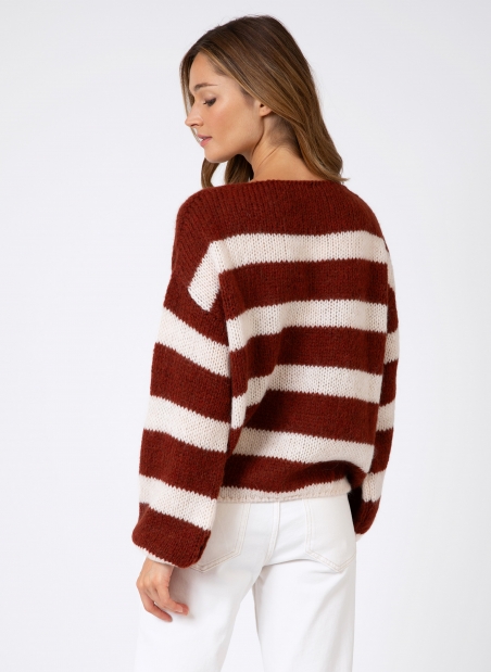 Loose-fitting striped knit sweater LABONITE  - 4