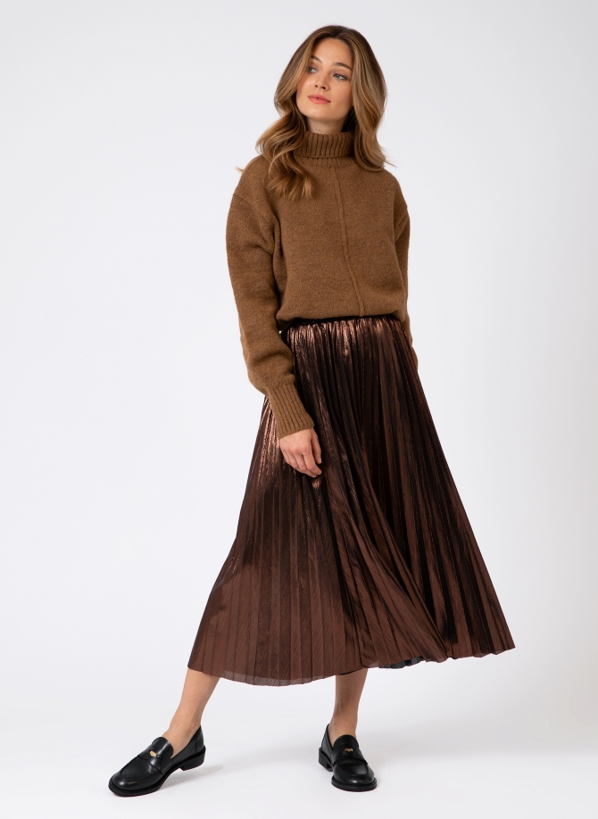 JUSTINA iridescent pleated long skirt  - 7