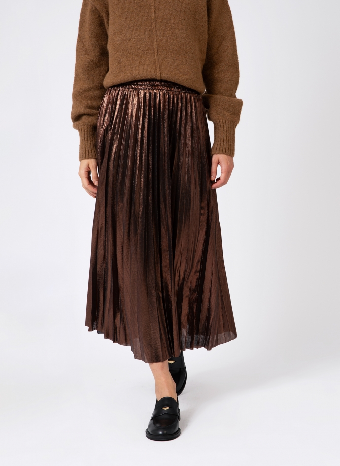 JUSTINA iridescent pleated long skirt  - 8