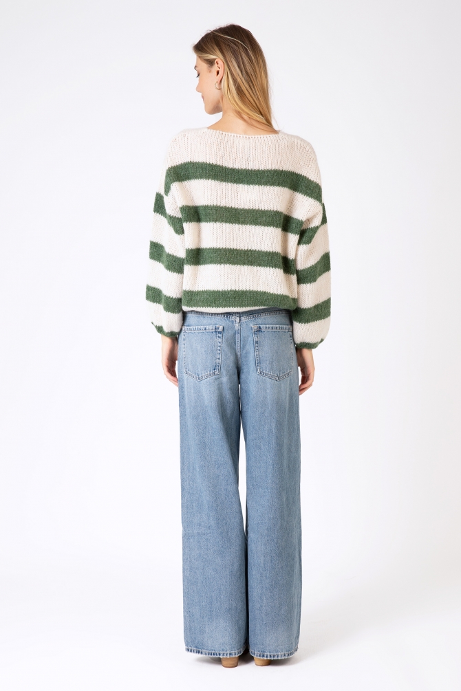 Loose-fitting striped knit sweater LABONITE  - 9