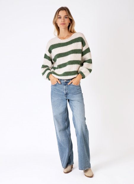 Loose-fitting striped knit sweater LABONITE  - 6
