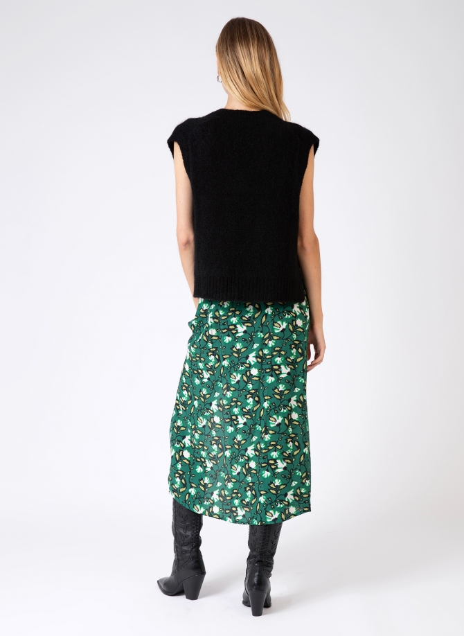 GINO long printed slit skirt  - 4