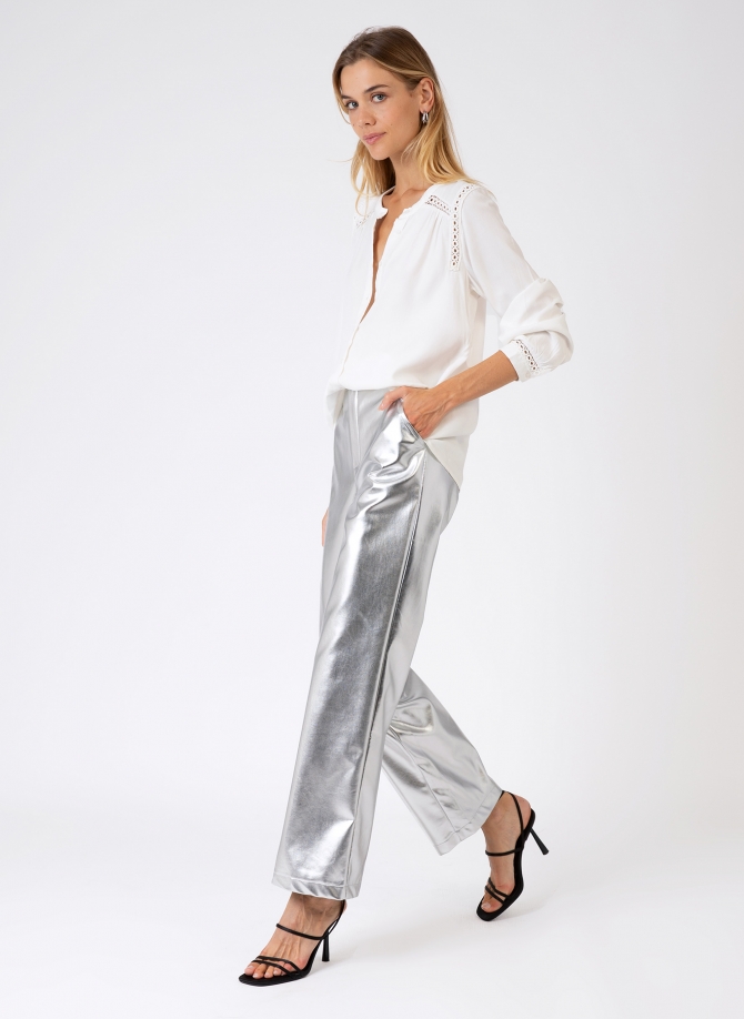 PITTY straight-leg pants in imitation leather  - 3
