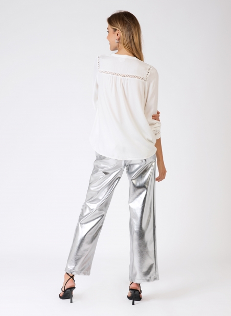 PITTY straight-leg pants in imitation leather  - 4