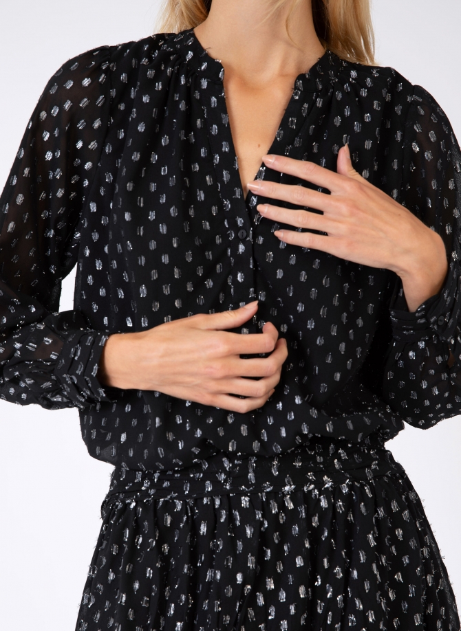 Textured and printed blouse SAPONE