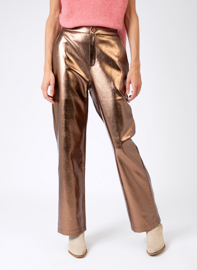 PITTY straight-leg pants in imitation leather  - 6