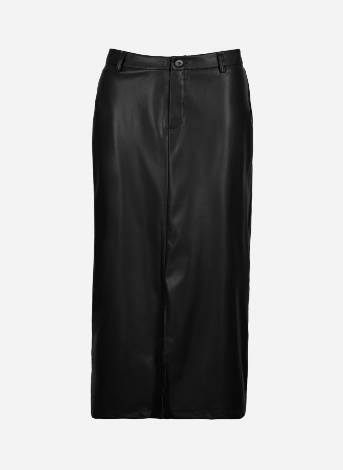 Midi skirt in imitation leather JULINA  - 1