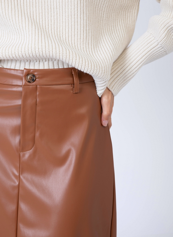 Midi skirt in imitation leather JULINA  - 3