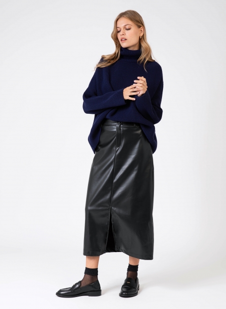 Midi skirt in imitation leather JULINA  - 8