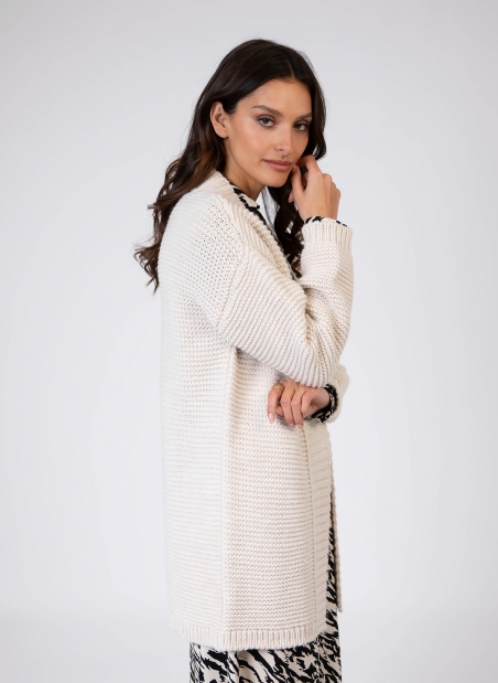 Long-sleeved knitted cardigan LEPACIFIC  - 4