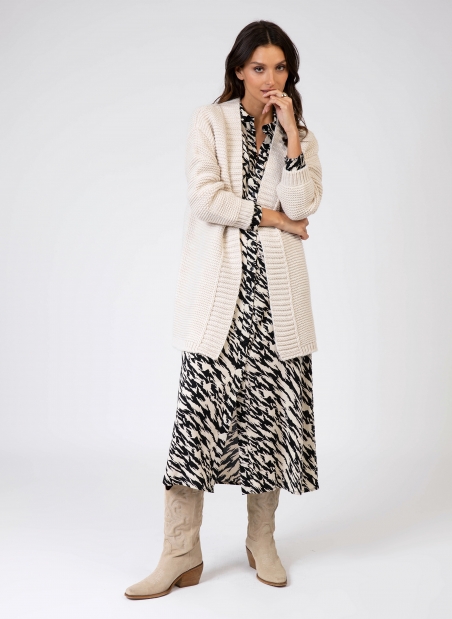 Long-sleeved knitted cardigan LEPACIFIC  - 2