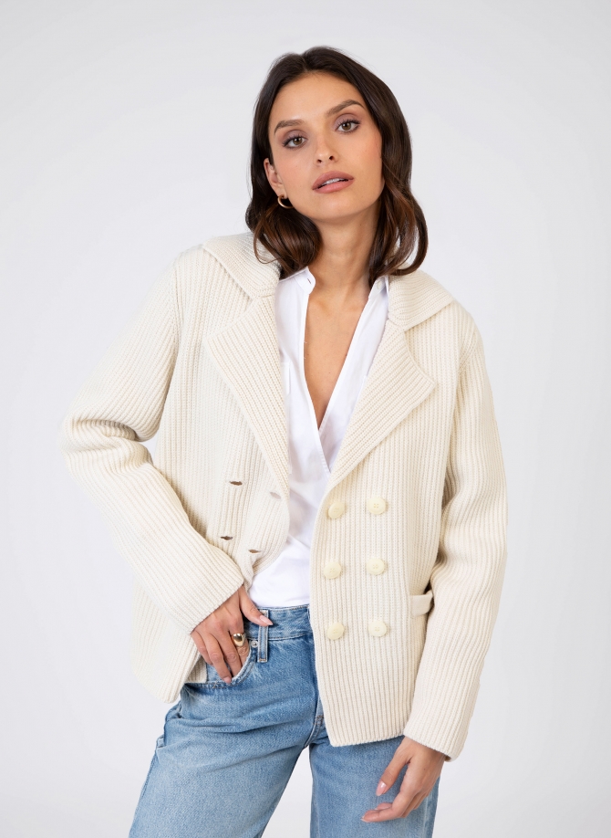 Plain short knitted cardigan LECROISA  - 1