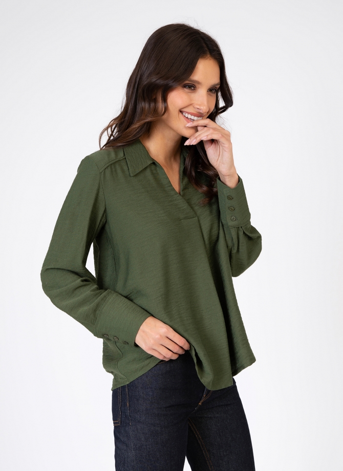 Shirt collar blouse with long sleeves KATHYS  - 9