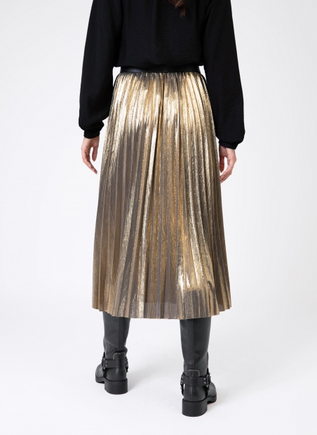 JUSTINA iridescent pleated long skirt  - 23