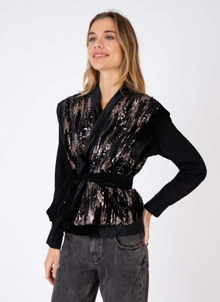 Embroidered sequin jacket HOMI  - 5