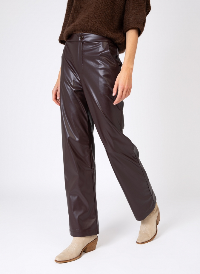 PITTY straight-leg pants in imitation leather  - 19